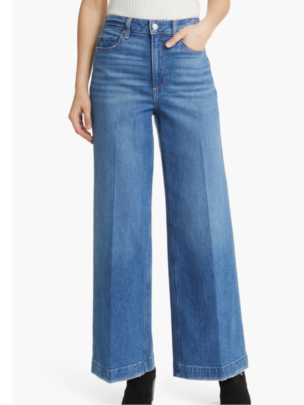 PAIGE Harper High Waist Wide Leg Jeans 25